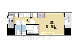 JR東海道・山陽本線 京都駅 徒歩6分の賃貸マンション 6階1Kの間取り