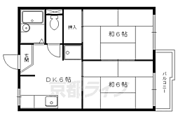 ハイツヒエイビュー 2DKの間取図画像
