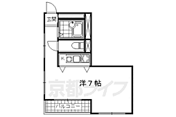 阪急京都本線 大宮駅 徒歩2分の賃貸マンション 6階ワンルームの間取り