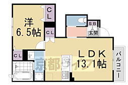 ＱＢＴVIII 102 1階1LDKの間取り
