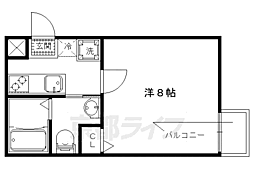 京都市営烏丸線 丸太町駅 徒歩15分の賃貸マンション 1階1Kの間取り