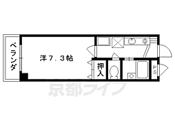 京阪本線 清水五条駅 徒歩17分の賃貸マンション 3階1Kの間取り