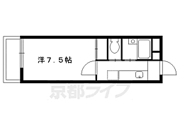 京都市営烏丸線 今出川駅 徒歩20分の賃貸アパート 2階1Kの間取り