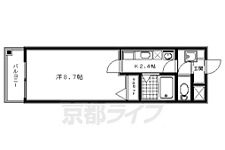 京阪本線 七条駅 徒歩3分の賃貸マンション 1階1Kの間取り