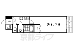 京都市営烏丸線 四条駅 徒歩5分の賃貸マンション 9階1Kの間取り
