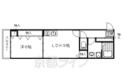 京阪本線 出町柳駅 徒歩5分の賃貸マンション 2階1LDKの間取り