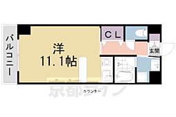 修学院ＴＥＲＲＡＣＥ 2階ワンルームの間取り