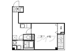 京都市営烏丸線 四条駅 徒歩7分の賃貸マンション 4階1Kの間取り