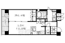 京阪本線 清水五条駅 徒歩4分の賃貸マンション 3階1LDKの間取り