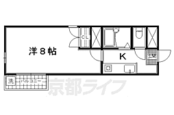 京阪本線 七条駅 徒歩2分の賃貸マンション 2階1Kの間取り