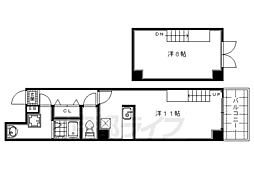 京福電気鉄道北野線 北野白梅町駅 徒歩16分の賃貸マンション 7階1LDKの間取り