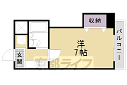 京都市営烏丸線 四条駅 徒歩5分の賃貸マンション 4階1Kの間取り
