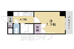JR山陰本線 梅小路京都西駅 徒歩10分の賃貸マンション 3階1Kの間取り