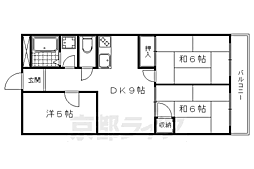 第2久米マンション 3階2LDKの間取り