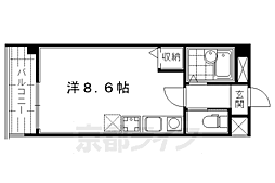 阪急京都本線 京都河原町駅 徒歩7分の賃貸マンション 5階ワンルームの間取り