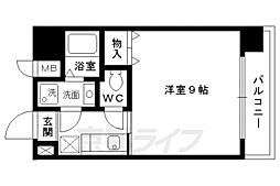 ベラジオ四条烏丸 1Kの間取図画像