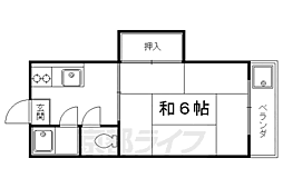若竹ハイツ 1Kの間取図画像