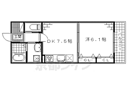 パトラス 1DKの間取図画像