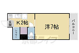ヴィラ鴨川 1Kの間取図画像