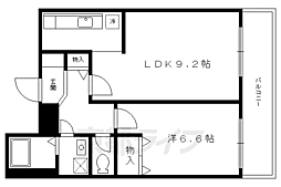 アーバン北村・聖護院 1LDKの間取図画像