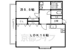 洛北アーバンコート 1LDKの間取図画像