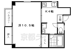 ウェールズ松ケ崎 1Kの間取図画像