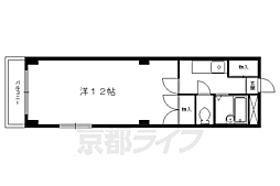 アクエルド仁王門 1Kの間取図画像