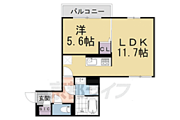 京都市左京区北白川上池田町マンション 1LDKの間取図画像