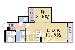 THE WISE 二条 1LDKの間取図画像