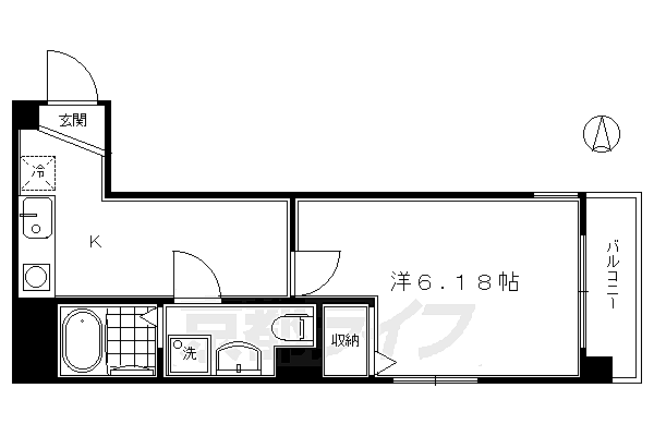 ブリエ五条大宮 203｜京都府京都市下京区堀之上町(賃貸マンション1K・2階・21.39㎡)の写真 その2