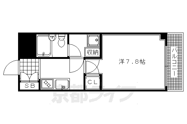 コスモフォーラム四条 911｜京都府京都市中京区壬生森前町(賃貸マンション1K・9階・24.25㎡)の写真 その2