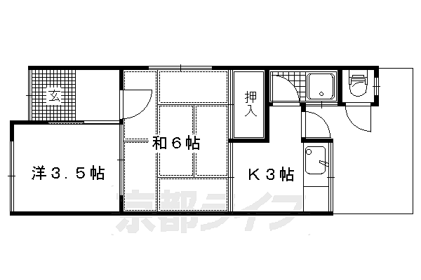 岡田貸家 B｜京都府京都市北区上賀茂東上之段町(賃貸テラスハウス2K・--・29.80㎡)の写真 その2