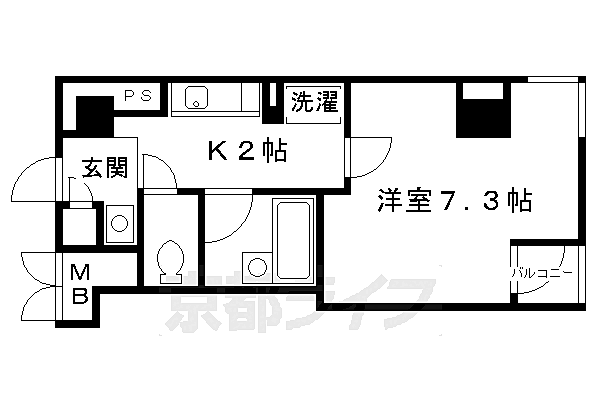 パインフィールド御池 405｜京都府京都市中京区石橋町(賃貸マンション1K・4階・23.29㎡)の写真 その2