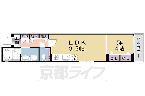 ベラジオ雅び北野白梅町 401｜京都府京都市上京区西町(賃貸マンション1LDK・4階・35.90㎡)の写真 その2