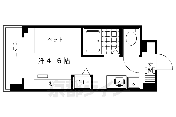 キャンパスヴィレッジ京都一乗寺 211｜京都府京都市左京区高野泉町(賃貸マンション1R・2階・16.23㎡)の写真 その2