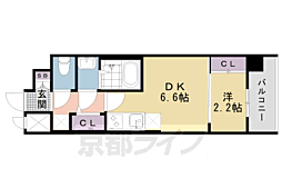 JR東海道・山陽本線 西大路駅 徒歩7分の賃貸マンション 5階1DKの間取り