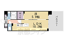京都市営烏丸線 丸太町駅 徒歩7分の賃貸マンション 1階1LDKの間取り