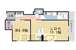JR山陰本線 円町駅 徒歩8分の賃貸マンション 1階1LDKの間取り