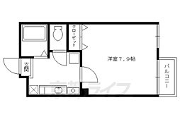 京都市営烏丸線 四条駅 徒歩5分の賃貸マンション 3階1Kの間取り