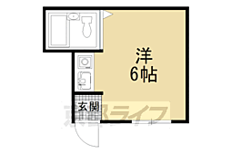阪急京都本線 西院駅 徒歩12分の賃貸マンション 3階ワンルームの間取り