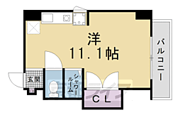 京阪本線 清水五条駅 徒歩5分の賃貸マンション 10階ワンルームの間取り