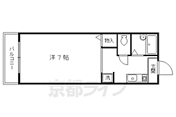 フレグランス上治 2階1Kの間取り