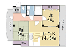マンション・ウィステアリア 3階2LDKの間取り