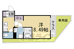ヴィラ京大北　II 1階1Kの間取り