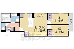 グランディールＡ＆Ｎ　ＩＩ 1階2LDKの間取り