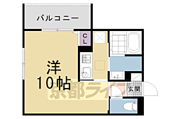 フォーレスト修学院II 1階1Kの間取り