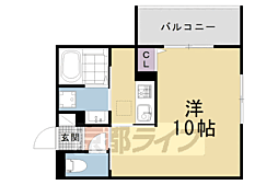 フォーレスト修学院II 1階1Kの間取り