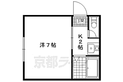 やまだハイツ 2階1Kの間取り