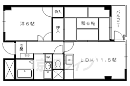 シルベーヌ北山 2LDKの間取図画像