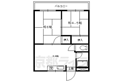 ハイツアルメリア 1階2DKの間取り